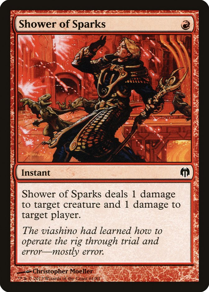 Shower of Sparks – Common Magic: The Gathering card from Duel Decks: Heroes vs. Monsters (#61)