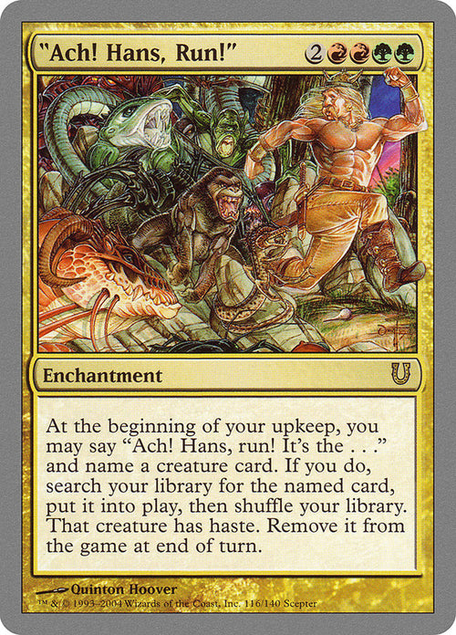 "Ach! Hans, Run!" – Rare Magic: The Gathering card from Unhinged (#116)