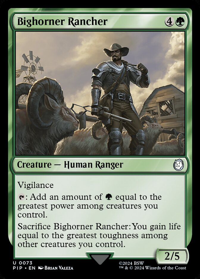 Bighorner Rancher – Uncommon Magic: The Gathering card from Fallout (#73)