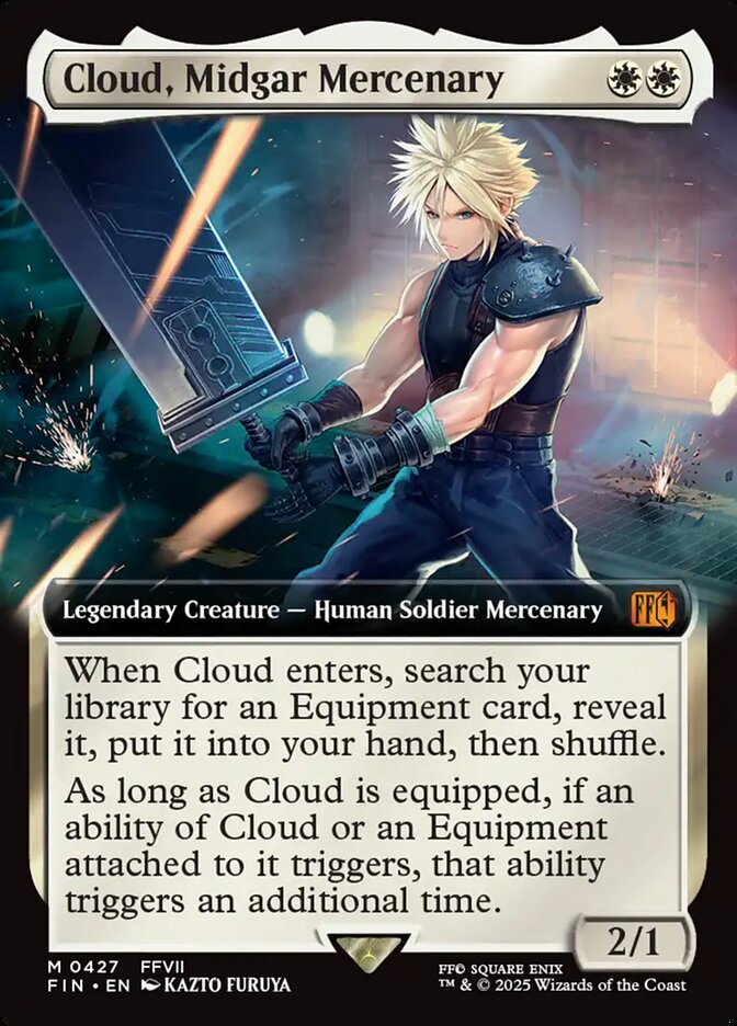 Cloud, Midgar Mercenary – Mythic Magic: The Gathering card from Final Fantasy (#427)