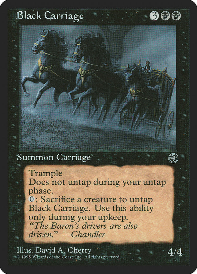 Black Carriage – Rare Magic: The Gathering card from Homelands (#42)