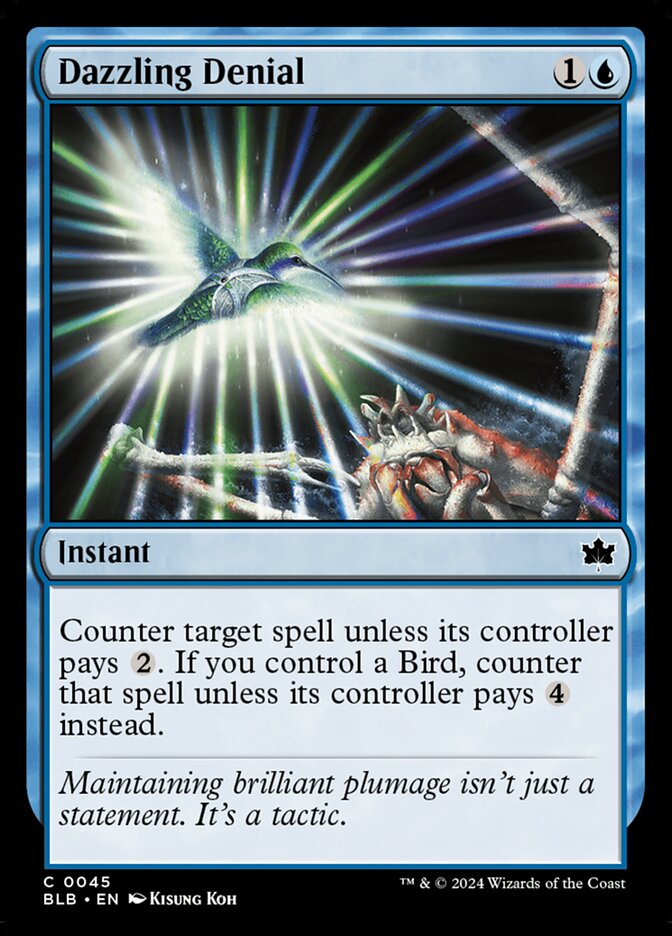Dazzling Denial – Common Magic: The Gathering card from Bloomburrow (#45)