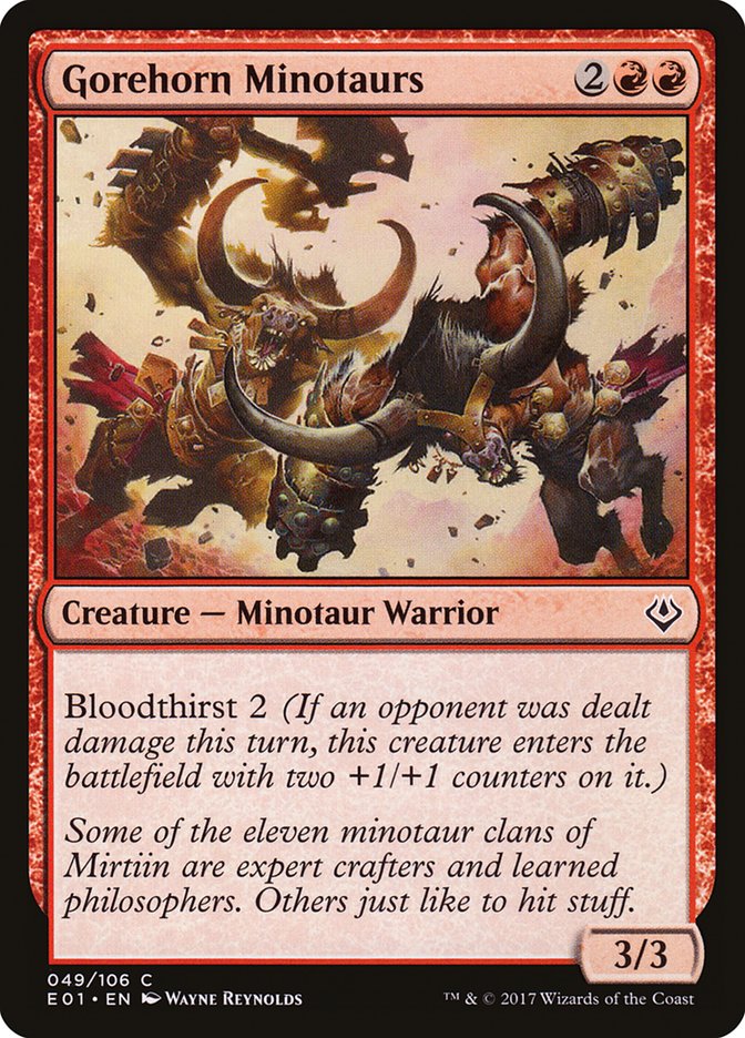 Gorehorn Minotaurs – Common Magic: The Gathering card from Archenemy: Nicol Bolas (#49)