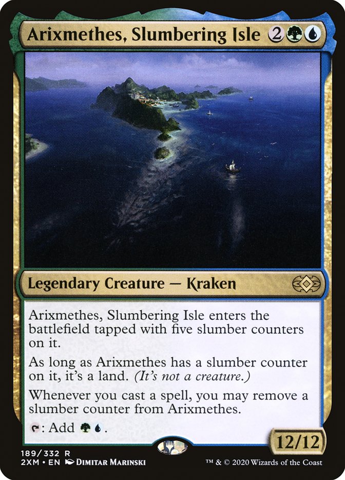 Arixmethes, Slumbering Isle – Rare Magic: The Gathering card from Double Masters (#189)