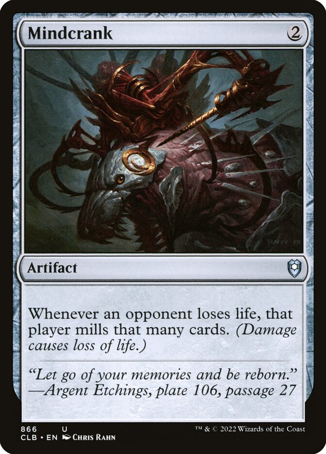 Mindcrank – Uncommon Magic: The Gathering card from Commander Legends: Battle for Baldur's Gate (#866)