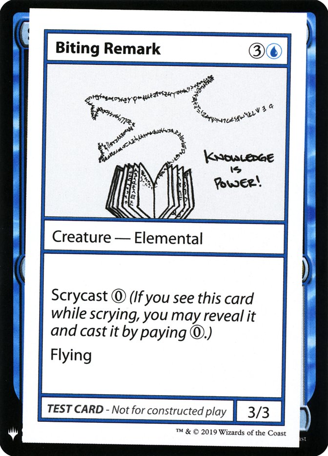 Biting Remark – Rare Magic: The Gathering card from Mystery Booster Playtest Cards 2019 (#17)