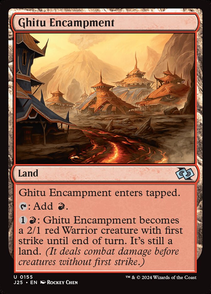 Ghitu Encampment – Uncommon Magic: The Gathering card from Foundations Jumpstart (#155)