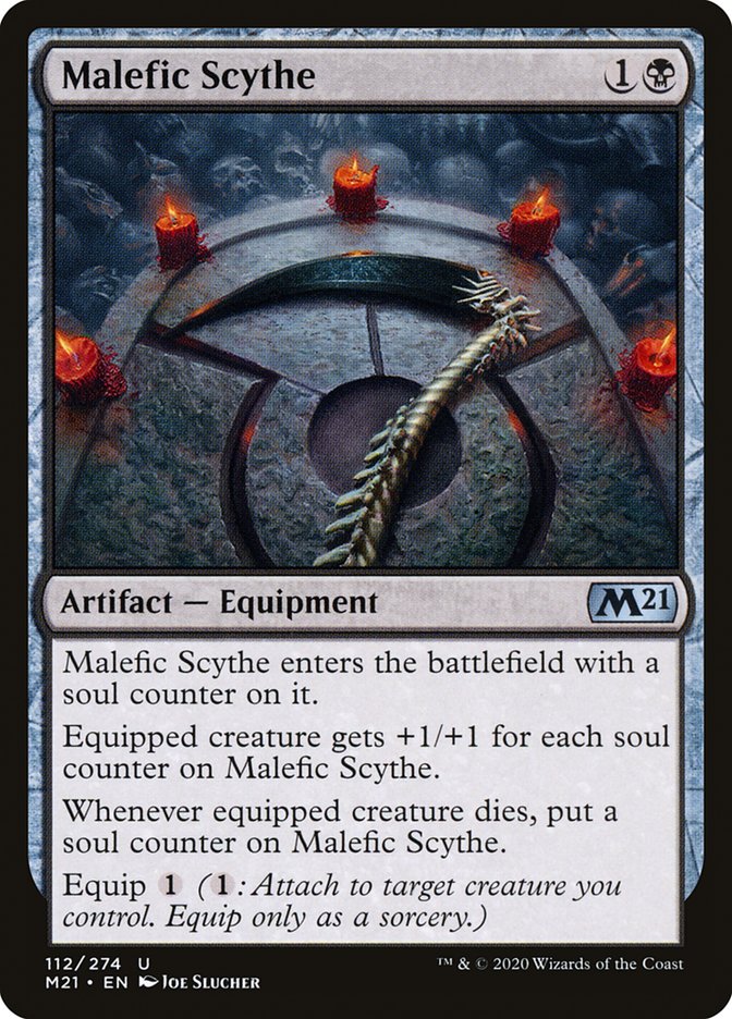Malefic Scythe – Uncommon Magic: The Gathering card from Core Set 2021 (#112)