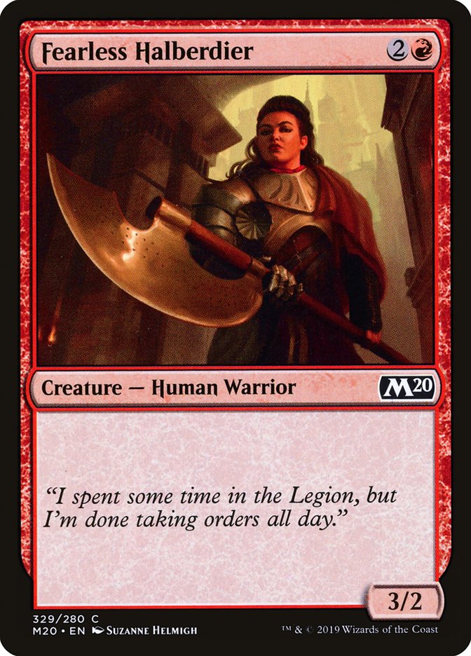 Fearless Halberdier – Common Magic: The Gathering card from Core Set 2020 (#329)