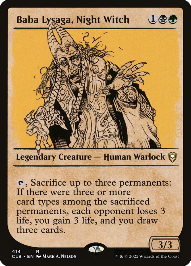 Baba Lysaga, Night Witch – Rare Magic: The Gathering card from Commander Legends: Battle for Baldur's Gate (#414)