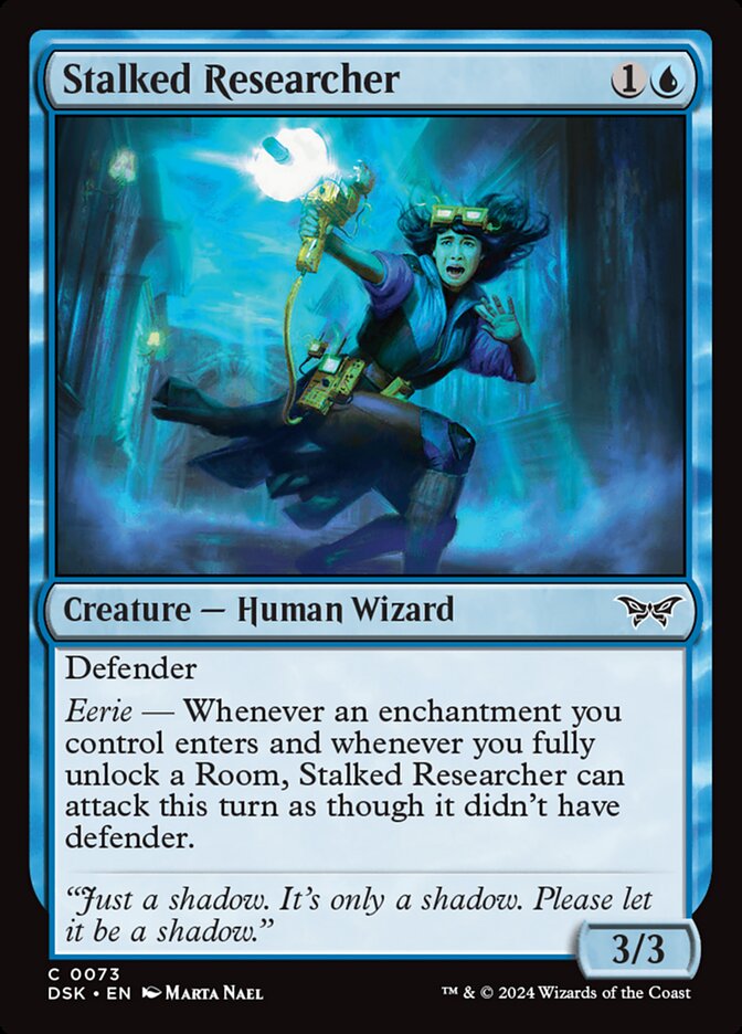 Stalked Researcher – Common Magic: The Gathering card from Duskmourn: House of Horror (#73)