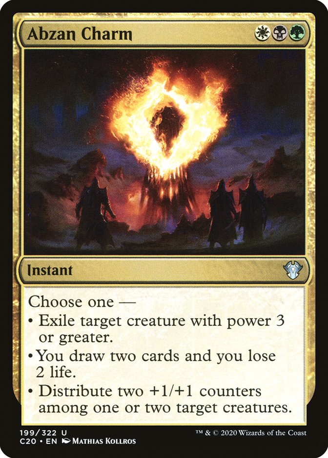 Abzan Charm – Uncommon Magic: The Gathering card from Commander 2020 (#199)