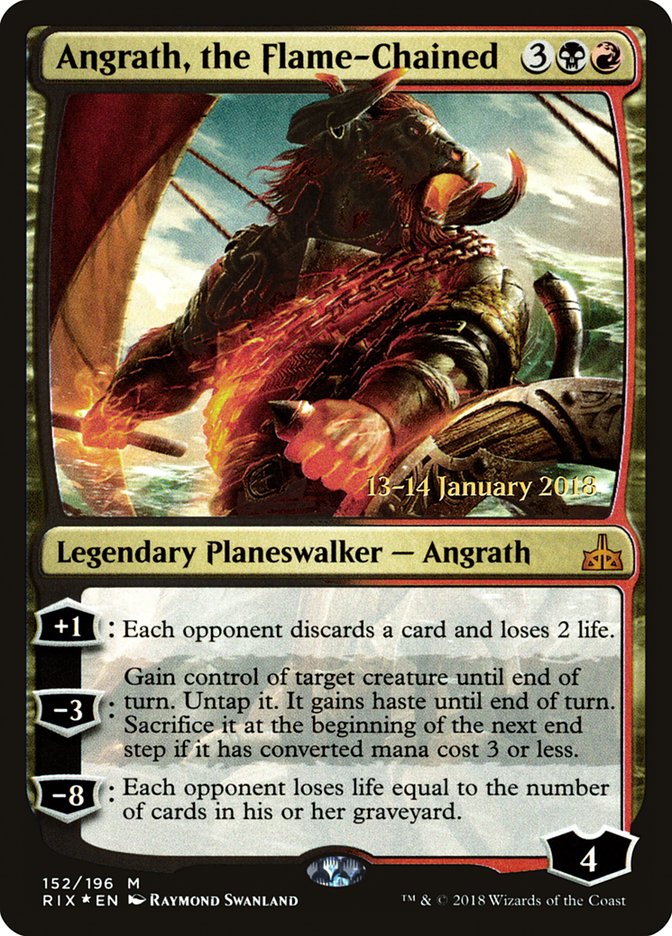 Angrath, the Flame-Chained – Mythic Magic: The Gathering card from Rivals of Ixalan Promos (#152s)