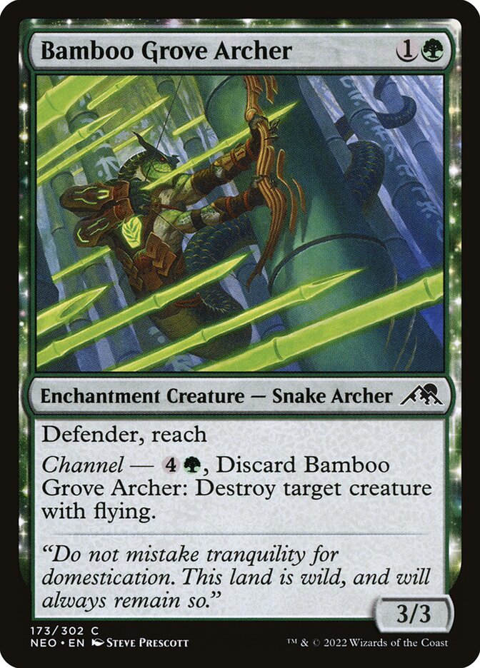 Bamboo Grove Archer – Common Magic: The Gathering card from Kamigawa: Neon Dynasty (#173)