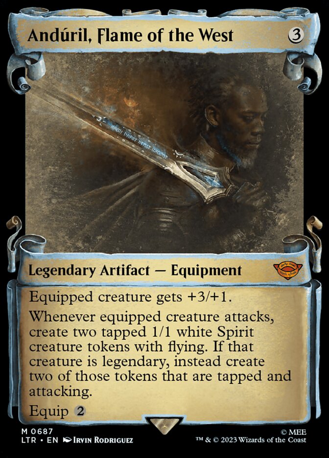 Andúril, Flame of the West – Mythic Magic: The Gathering card from The Lord of the Rings: Tales of Middle-earth (#687)