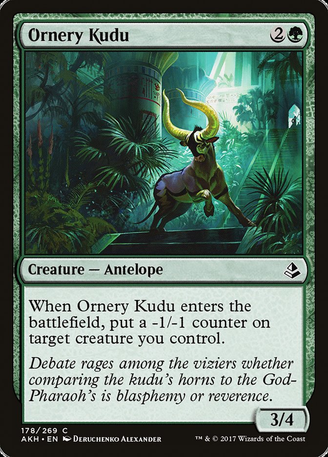 Ornery Kudu – Common Magic: The Gathering card from Amonkhet (#178)