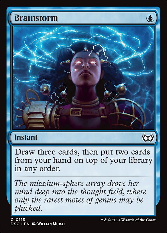 Brainstorm – Common Magic: The Gathering card from Duskmourn: House of Horror Commander (#113)