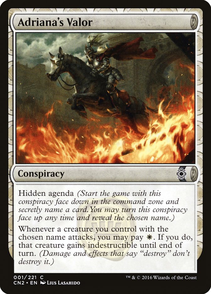 Adriana's Valor – Common Magic: The Gathering card from Conspiracy: Take the Crown (#1)