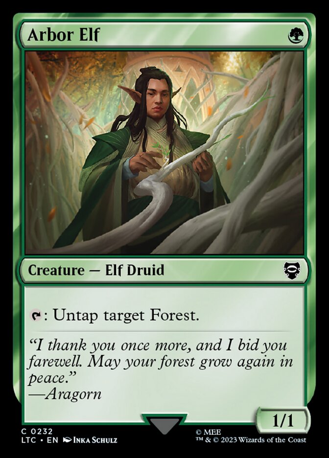 Arbor Elf – Common Magic: The Gathering card from Tales of Middle-earth Commander (#232)