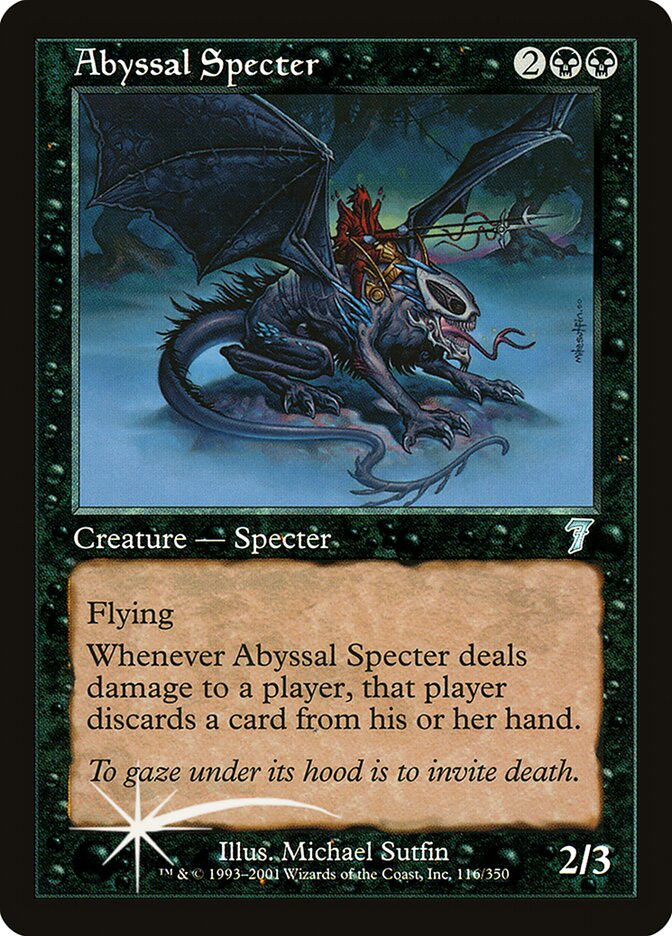 Abyssal Specter – Uncommon Magic: The Gathering card from Seventh Edition (#116★)