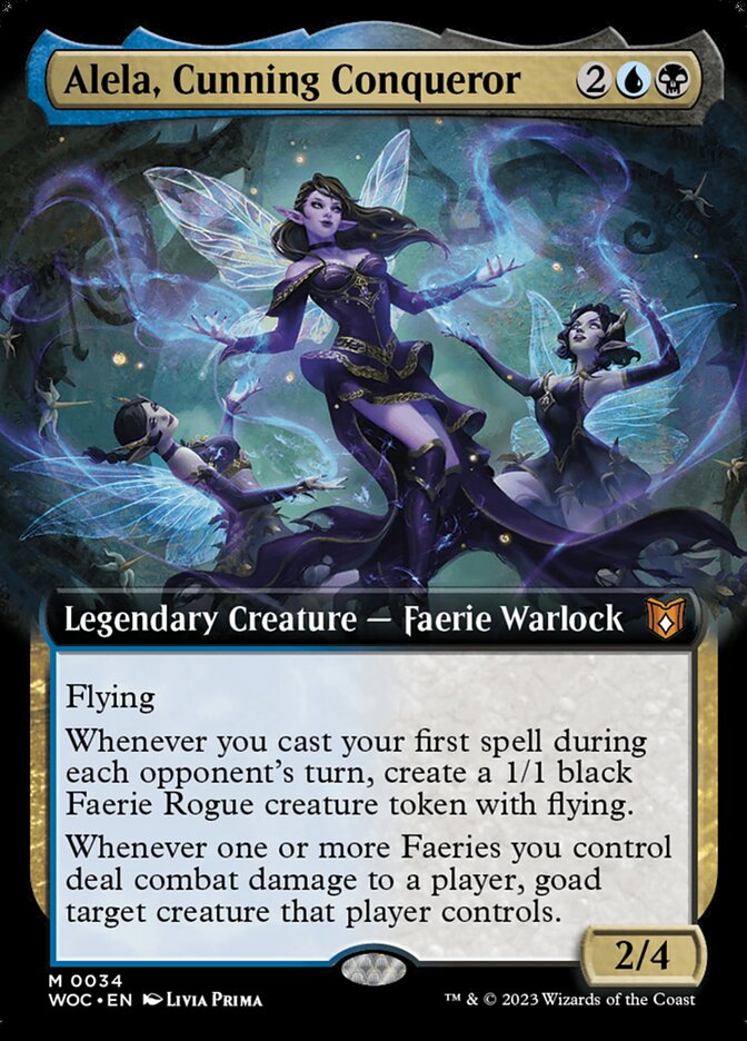 Alela, Cunning Conqueror – Mythic Magic: The Gathering card from Wilds of Eldraine Commander (#34)