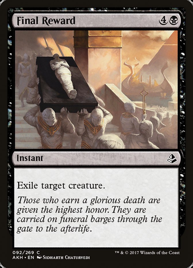 Final Reward – Common Magic: The Gathering card from Amonkhet (#92)