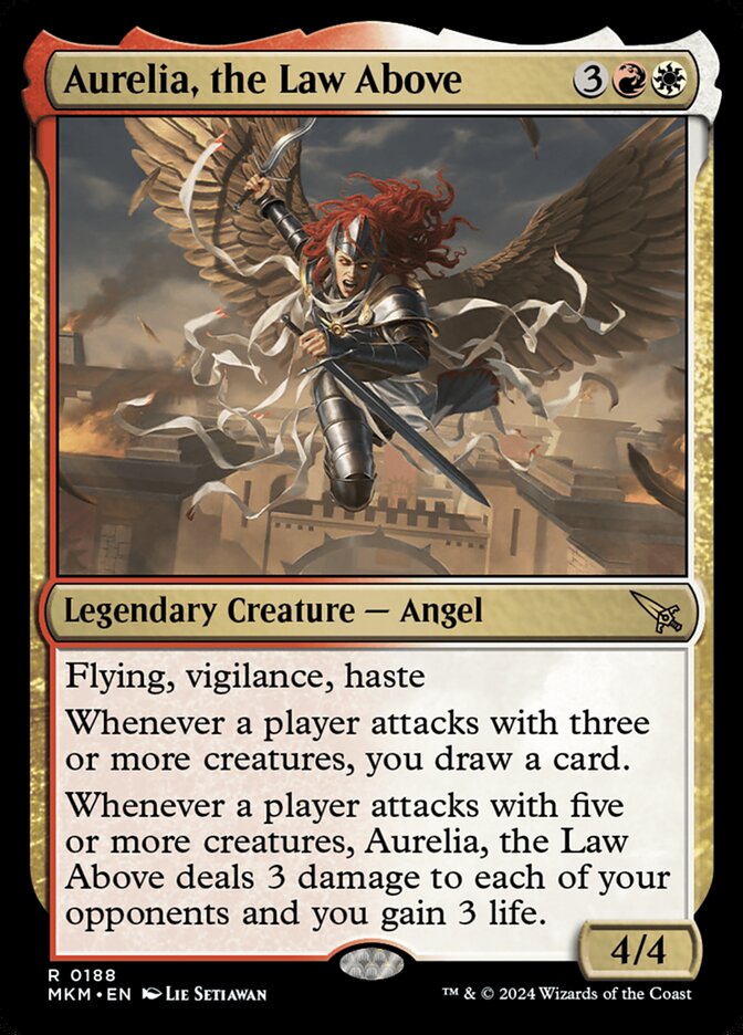 Aurelia, the Law Above – Rare Magic: The Gathering card from Murders at Karlov Manor (#188)
