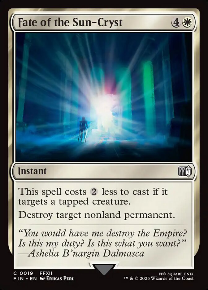 Fate of the Sun-Cryst – Common Magic: The Gathering card from Final Fantasy (#19)