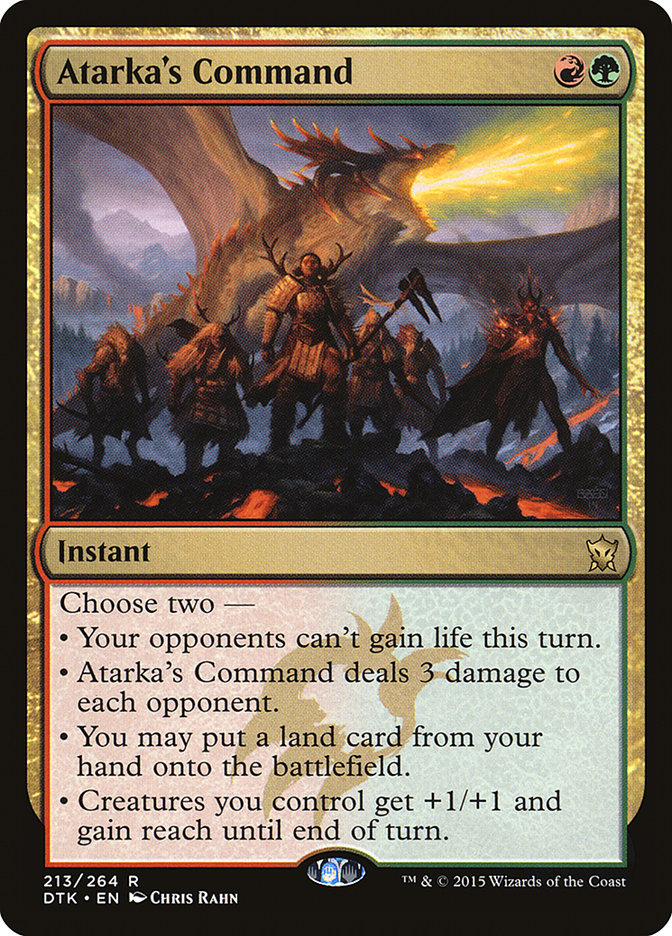 Atarka's Command – Rare Magic: The Gathering card from Dragons of Tarkir (#213)