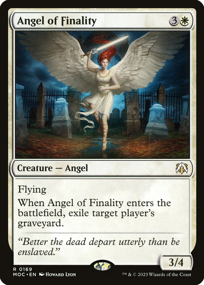Angel of Finality – Rare Magic: The Gathering card from March of the Machine Commander (#169)