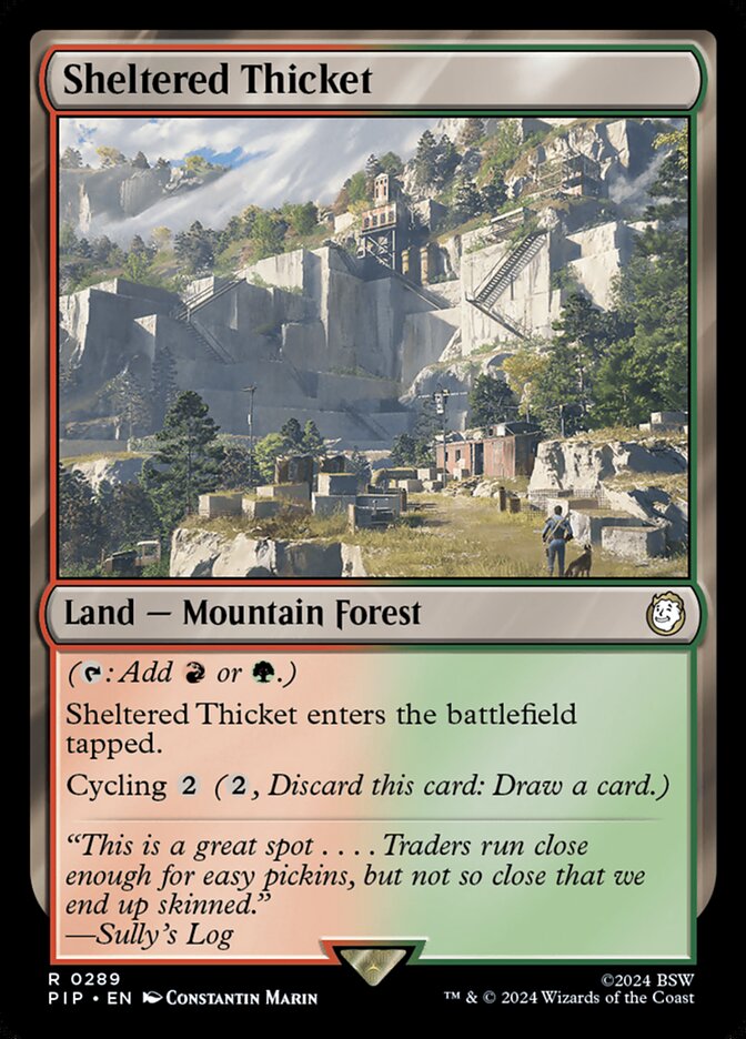 Sheltered Thicket – Rare Magic: The Gathering card from Fallout (#289)