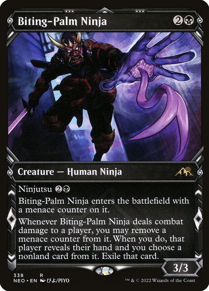 Biting-Palm Ninja – Rare Magic: The Gathering card from Kamigawa: Neon Dynasty (#338)