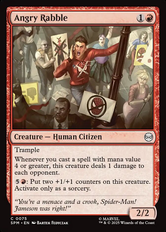 Angry Rabble – Common Magic: The Gathering card from Marvel's Spider-Man (#75)