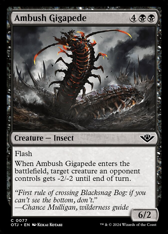 Ambush Gigapede – Common Magic: The Gathering card from Outlaws of Thunder Junction (#77)