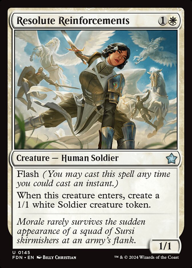 Resolute Reinforcements – Uncommon Magic: The Gathering card from Foundations (#145)