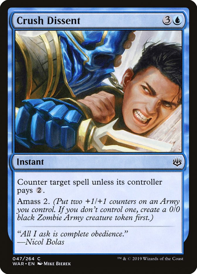 Crush Dissent – Common Magic: The Gathering card from War of the Spark (#47)