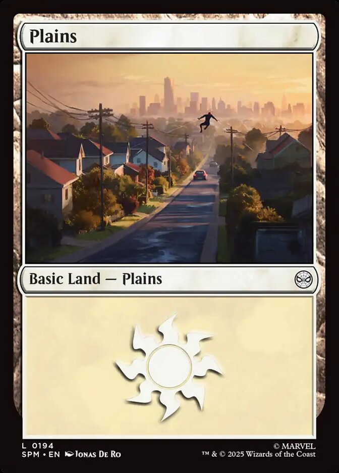 Plains – Common Magic: The Gathering card from Marvel's Spider-Man (#194)