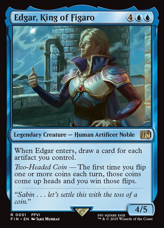 Edgar, King of Figaro – Rare Magic: The Gathering card from Final Fantasy (#51)