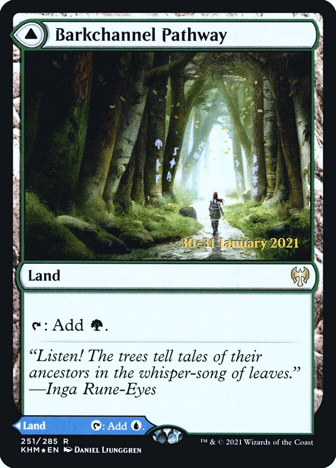 Barkchannel Pathway // Tidechannel Pathway – Rare Magic: The Gathering card from Kaldheim Promos (#251s)