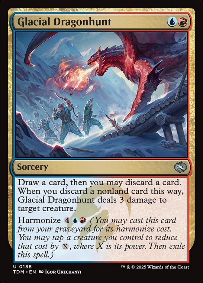 Glacial Dragonhunt – Uncommon Magic: The Gathering card from Tarkir: Dragonstorm (#188)