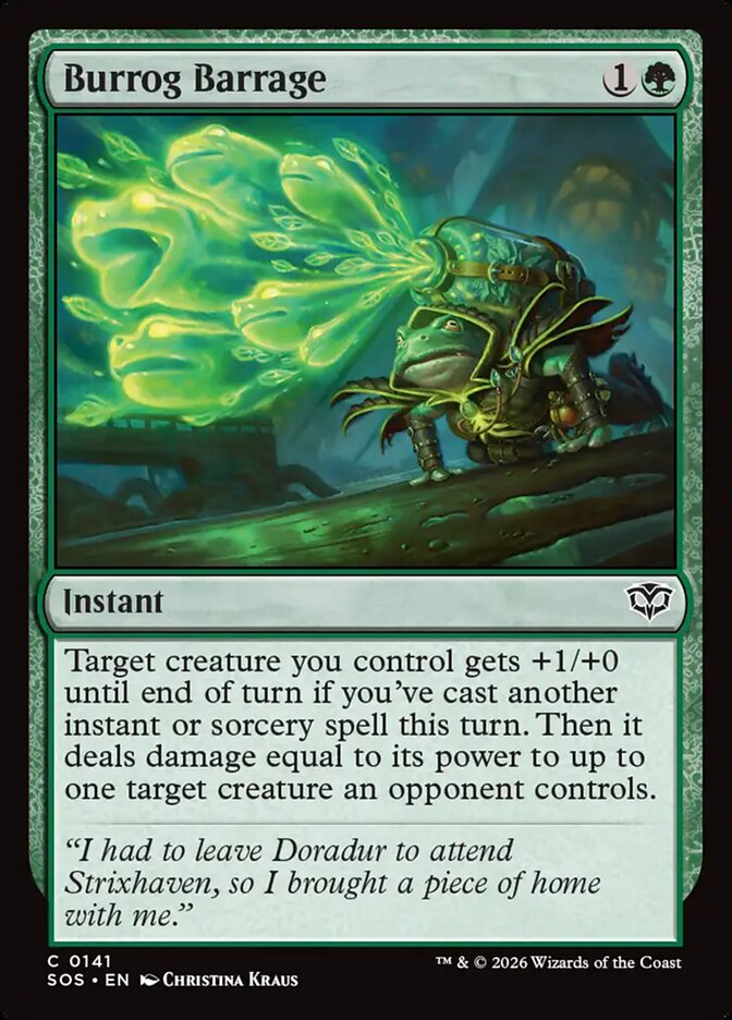 Burrog Barrage – Common Magic: The Gathering card from Secrets of Strixhaven (#141)