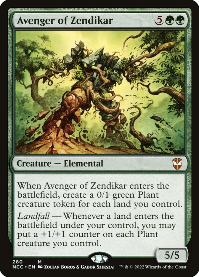 Avenger of Zendikar – Mythic Magic: The Gathering card from New Capenna Commander (#280)
