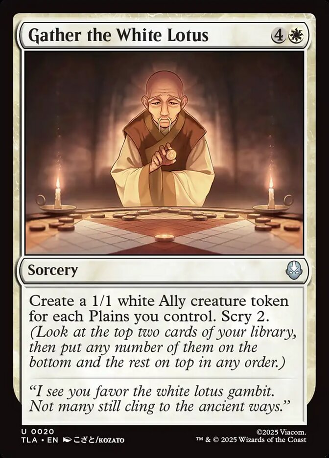 Gather the White Lotus – Uncommon Magic: The Gathering card from Avatar: The Last Airbender (#20)
