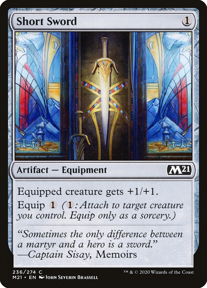 Short Sword – Common Magic: The Gathering card from Core Set 2021 (#236)