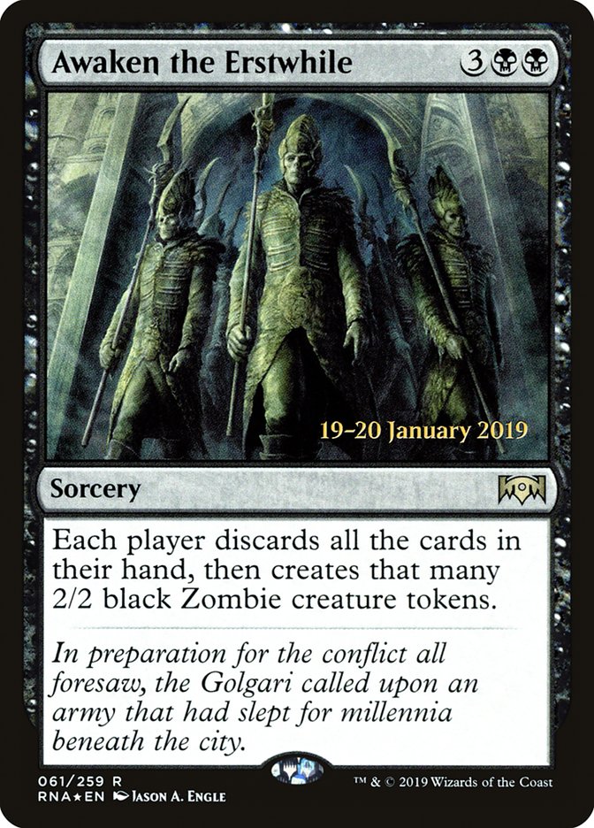 Awaken the Erstwhile – Rare Magic: The Gathering card from Ravnica Allegiance Promos (#61s)