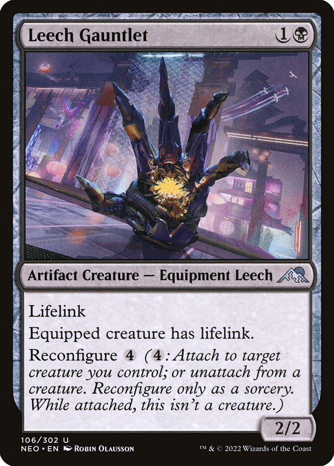 Leech Gauntlet – Uncommon Magic: The Gathering card from Kamigawa: Neon Dynasty (#106)