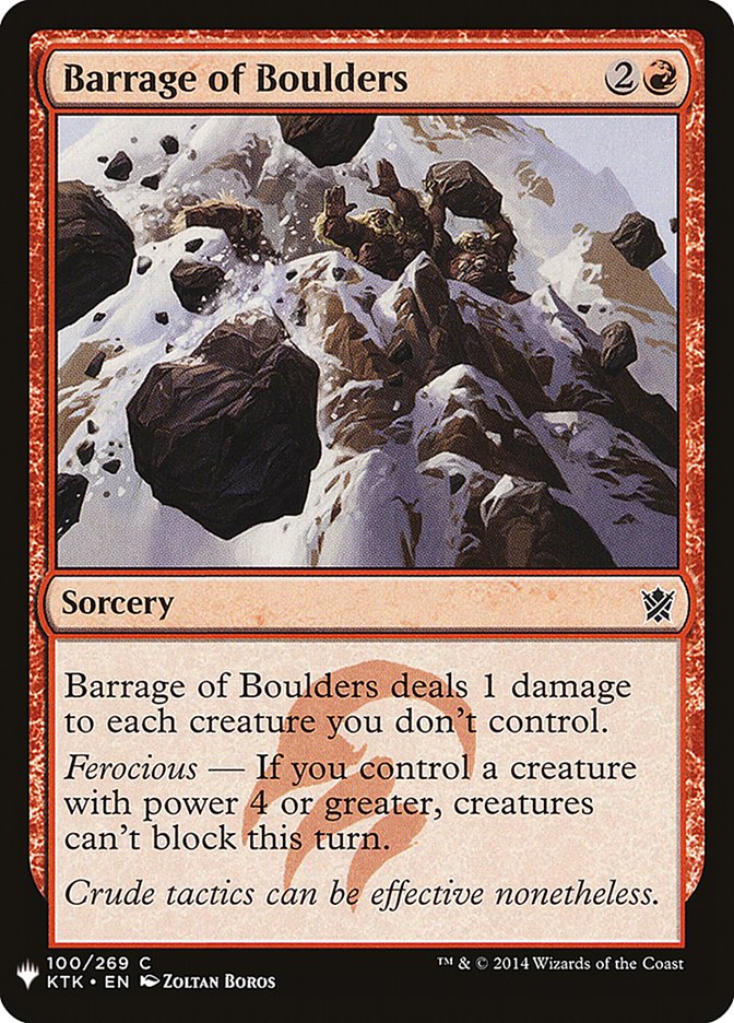 Barrage of Boulders – Common Magic: The Gathering card from The List (#KTK-100)