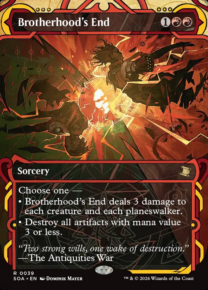 Brotherhood's End – Rare Magic: The Gathering card from Secrets of Strixhaven Mystical Archive (#39)