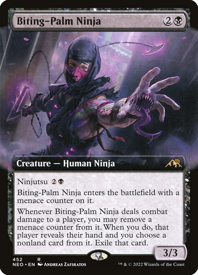 Biting-Palm Ninja – Rare Magic: The Gathering card from Kamigawa: Neon Dynasty (#452)