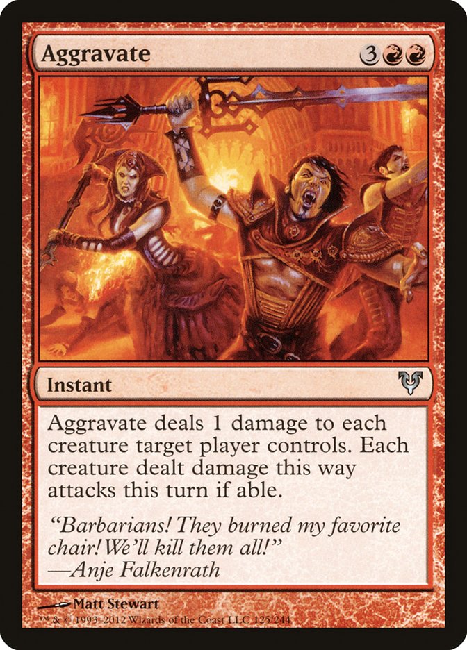 Aggravate – Uncommon Magic: The Gathering card from Avacyn Restored (#125)